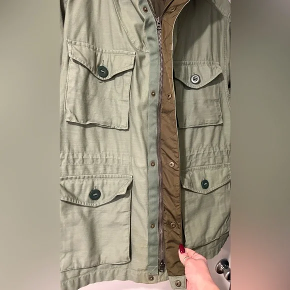 Like New GAP Olive Heavyweight Canvas Military Utility Field Jacket Men Unisex - Picture 7 of 16